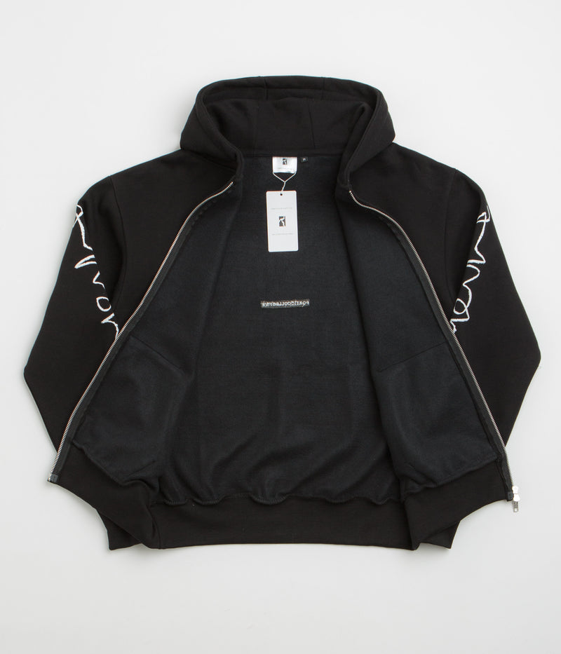 Poetic Collective Crayon Arm Zip Hoodie in Black