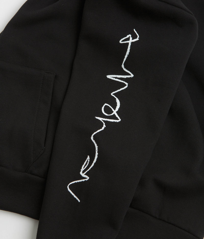 Poetic Collective Crayon Arm Zip Hoodie in Black