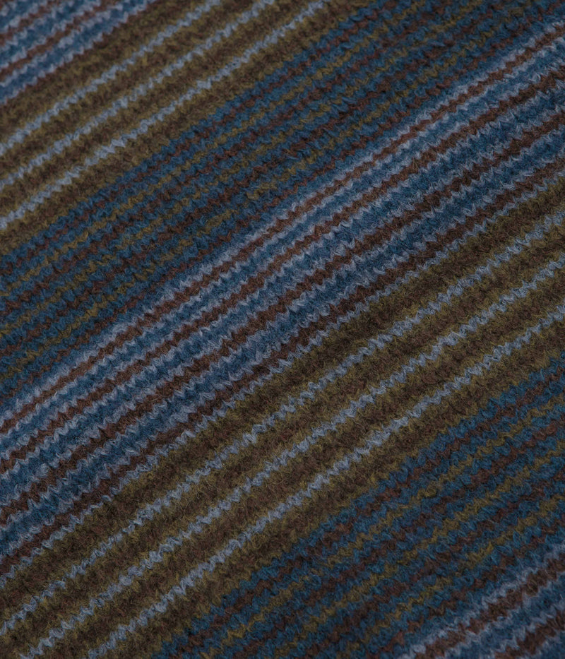 Polar George Sweatshirt in Blue Green Stripe
