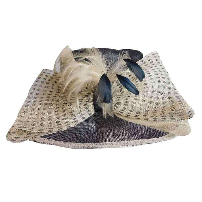 Polka Dot Bow Sinamay Big Brim Hat - Scala Collezione Dress Hat Scala Hats