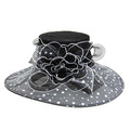 Polka Dot Brim Organza Hat - Kentucky Derby Hat Collection Dress Hat Something Special LA HTO2013bk Black/White