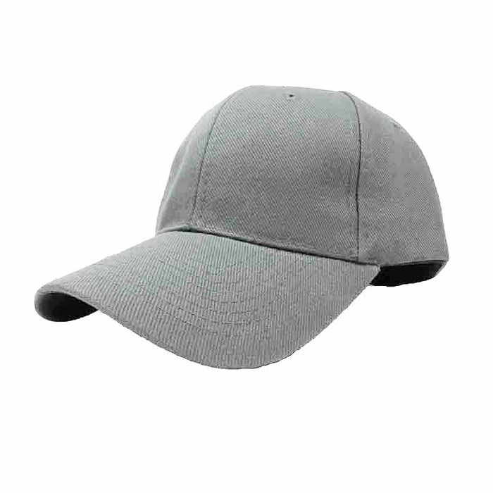 Poly Baseball Cap with Stitched Bill - $5 Caps Cap Milani Hats c001LG Light Grey