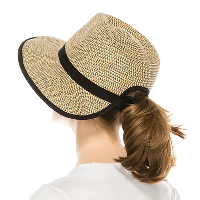 Ponytail Summer Fedora Hat - Boardwalk Style Safari Hat Boardwalk Style Hats