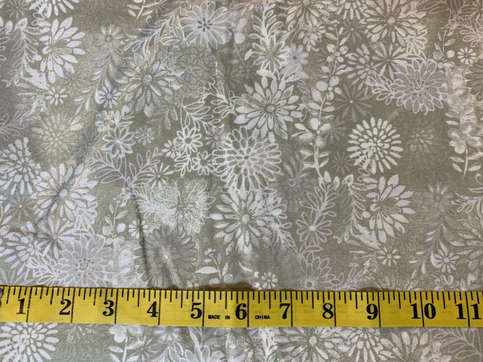 Precut: 3 yards Flower Garden Taupe tonal: 108″ Wide 462