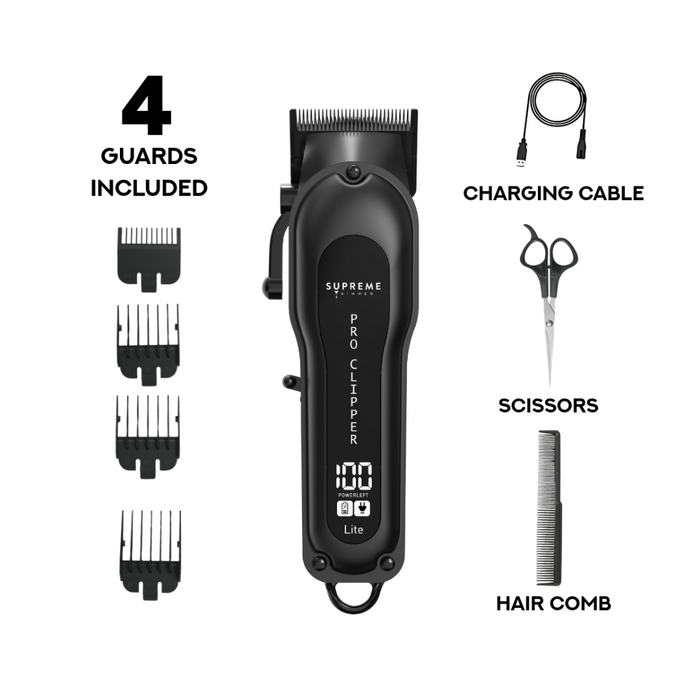 Supreme Trimmer Pro Clipper Lite Hair Clipper Kit with Guards and Accessories