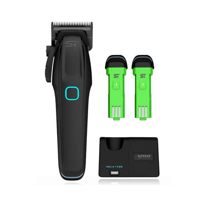 Supreme Trimmer Recharge Clipper with Removable Batteries and Charging Station