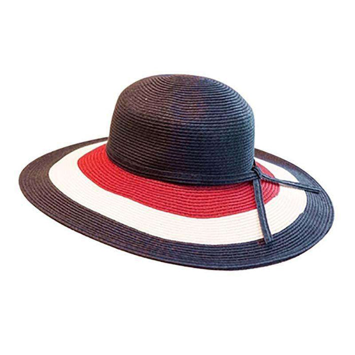 Red, White and Blue Sun Hat Floppy Hat Boardwalk Style Hats da565h Navy