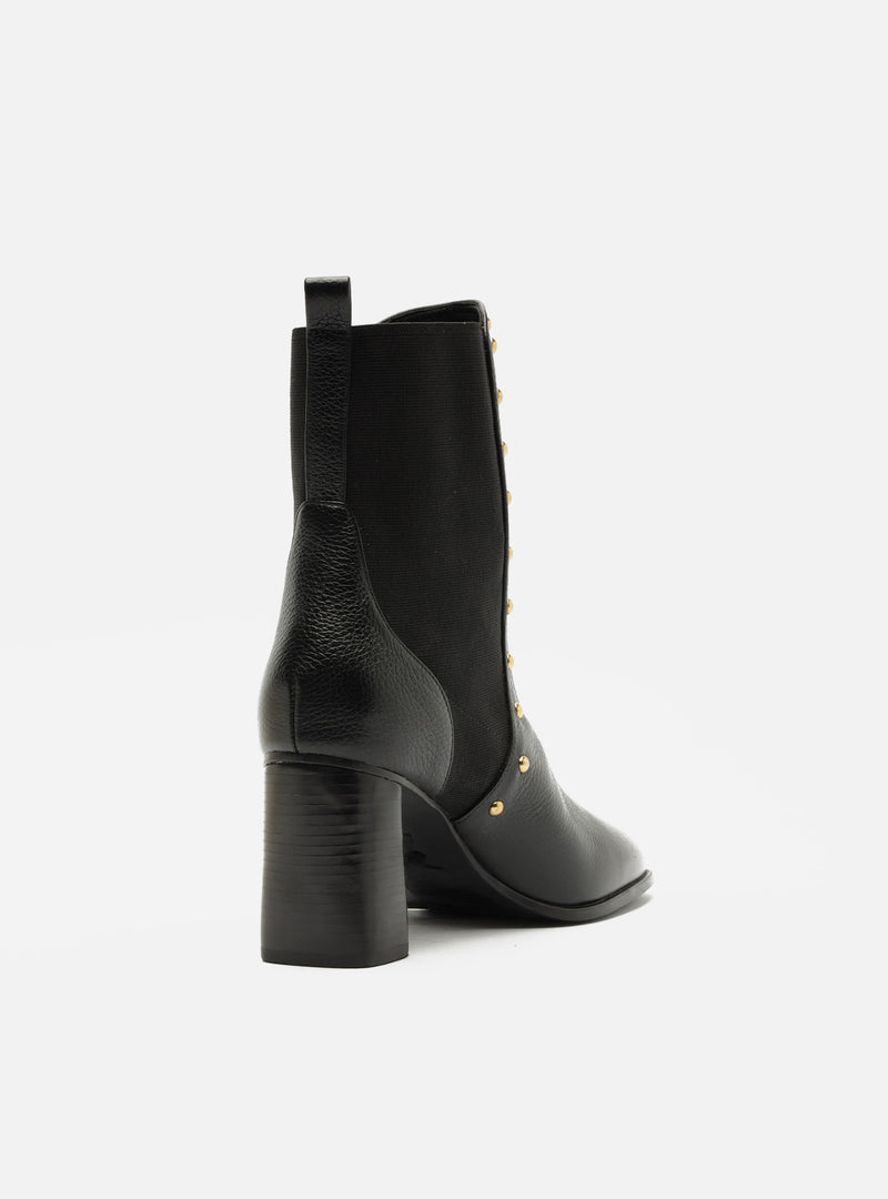 Rony Mid Block Leather Bootie Booties R/26