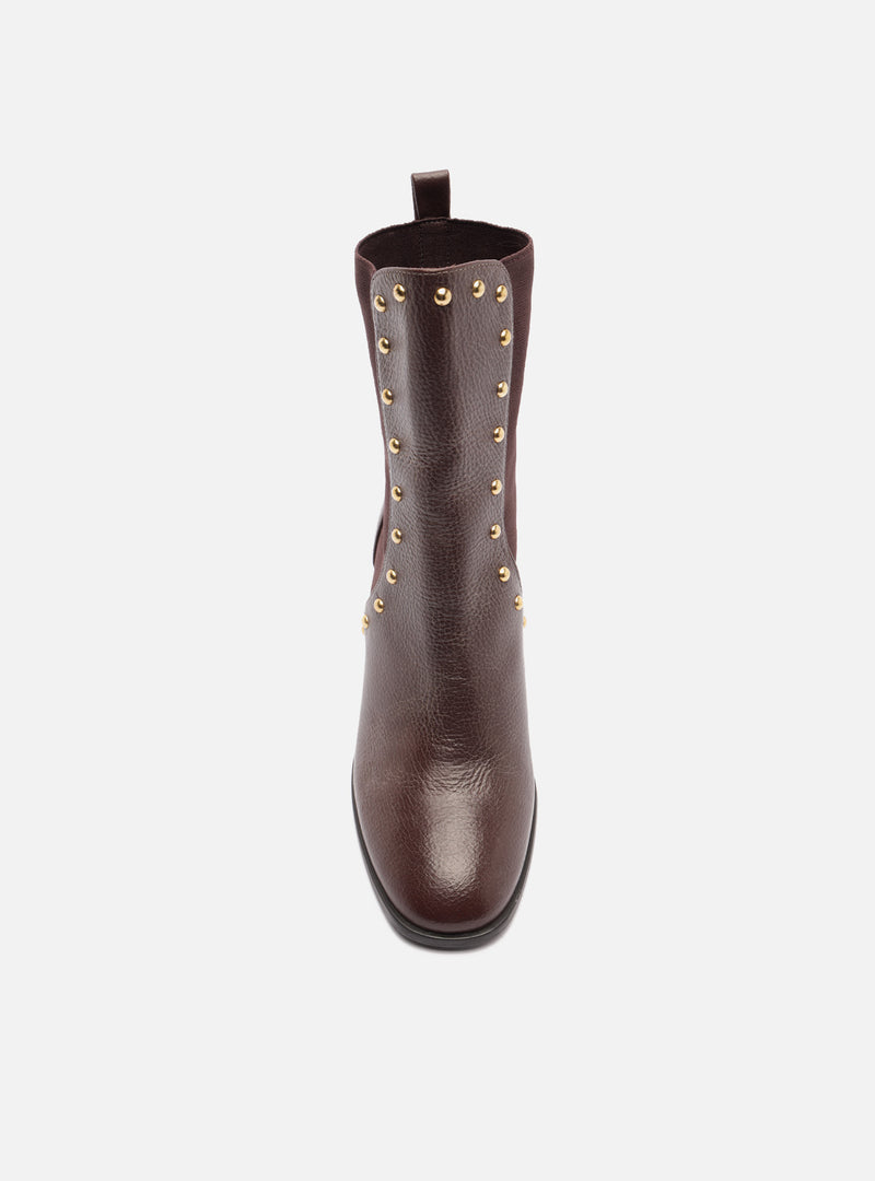 Rony Mid Block Leather Bootie Booties R/26