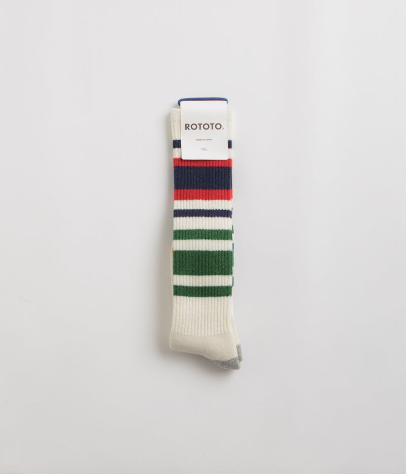 RoToTo Multi Oldschool Socks in Navy and Red