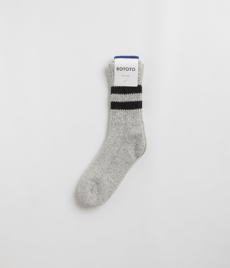 RoToTo Retro Winter Socks in Grey and Black