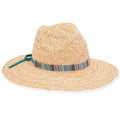 Rough Braid Raffia Hat with Guatemalan Pattern Band  - Sun 'N' Sand Hats Lifeguard Hat Sun N Sand Hats HH2763A Natural OS (57.5 cm)