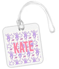 RR Inspired Square Bag Tag - Purple Monkeys