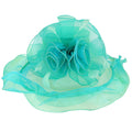 Ruffle Edge Dual Flower Derby Hat - Something Special Hats Dress Hat Something Special LA HTO2596MT Mint