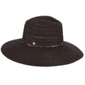 Safari Hat with Jewel Studded Metal String Band - Cappelli Straworld Safari Hat Cappelli Straworld csw300bk Black Medium (57 cm)