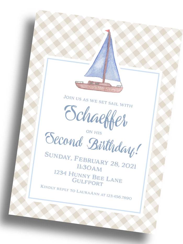 Sailboat Birthday Invitation