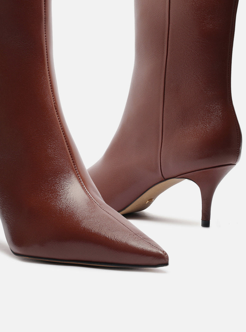 Sasha Low Stiletto Leather Boot Booties F/25