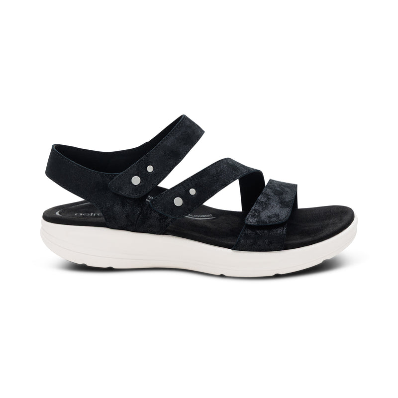 Savannah Adjustable Quarter Strap Sandal #color_black