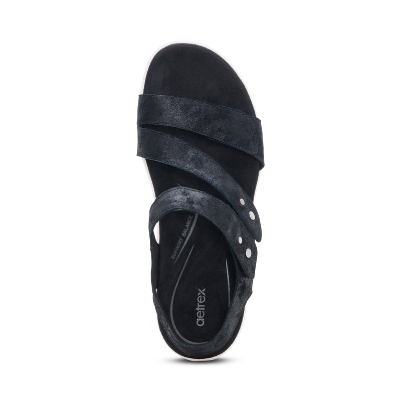 Savannah Adjustable Quarter Strap Sandal #color_black