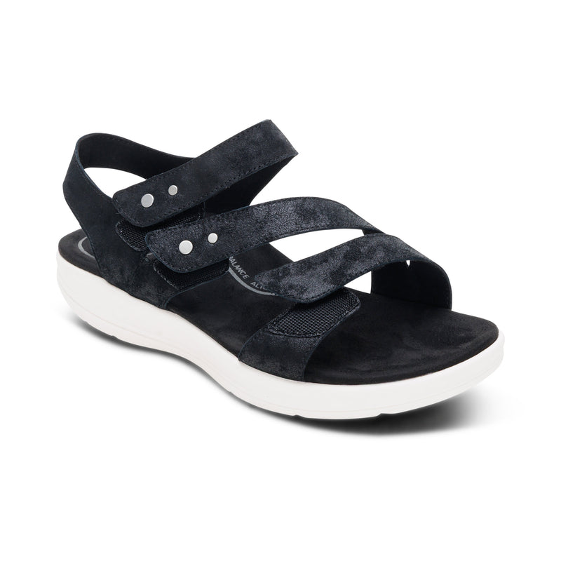 Savannah Adjustable Quarter Strap Sandal #color_black