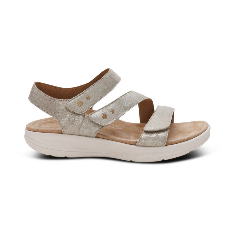 Savannah Adjustable Quarter Strap Sandal #color_champagne