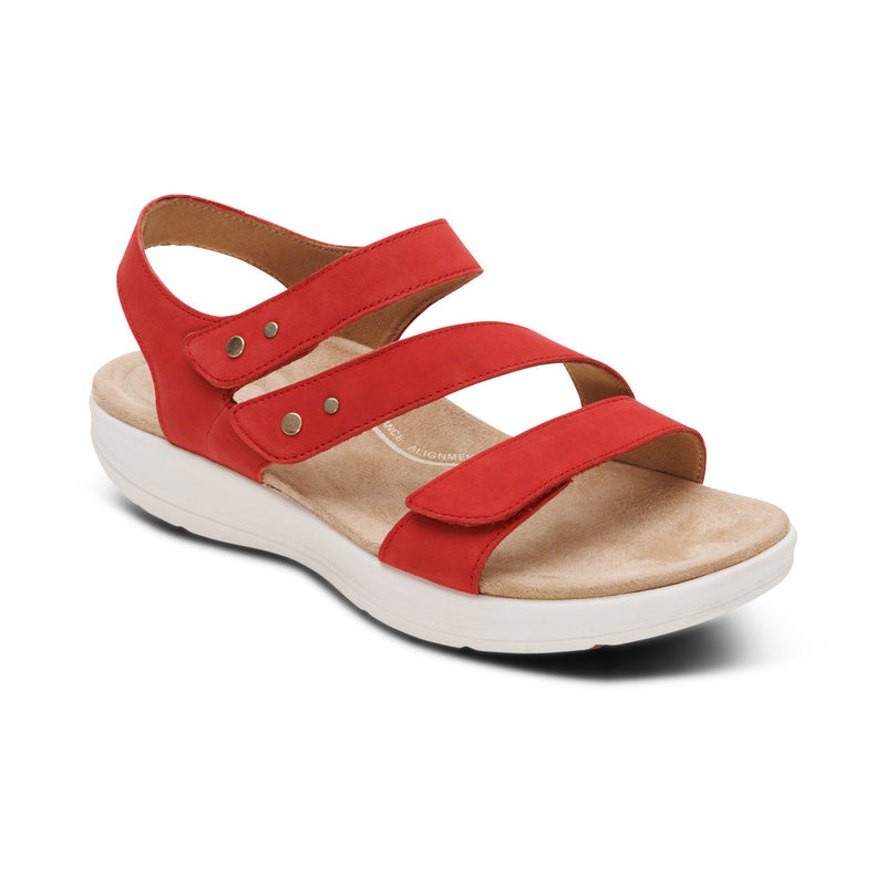 Savannah Adjustable Quarter Strap Sandal #color_red