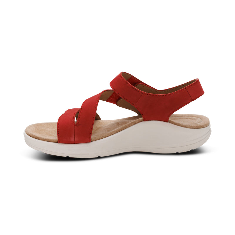 Savannah Adjustable Quarter Strap Sandal #color_red