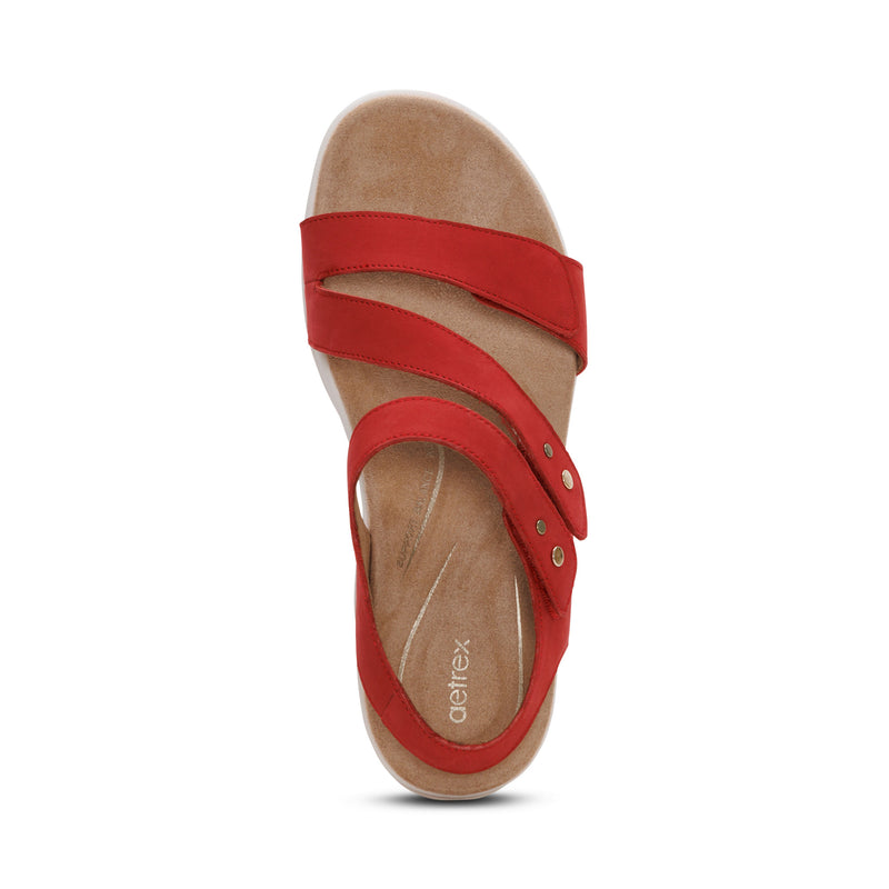 Savannah Adjustable Quarter Strap Sandal #color_red