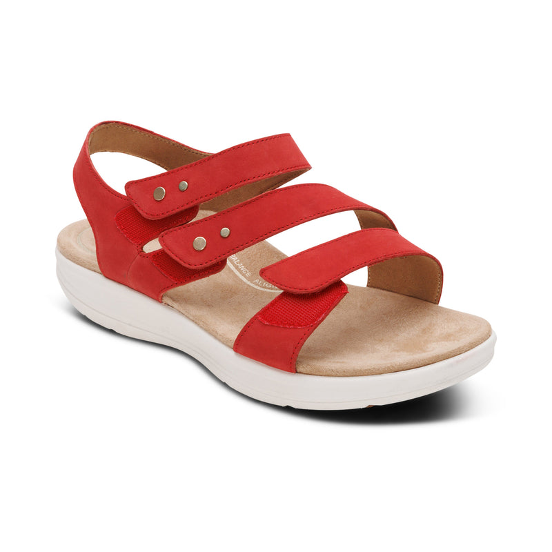 Savannah Adjustable Quarter Strap Sandal #color_red