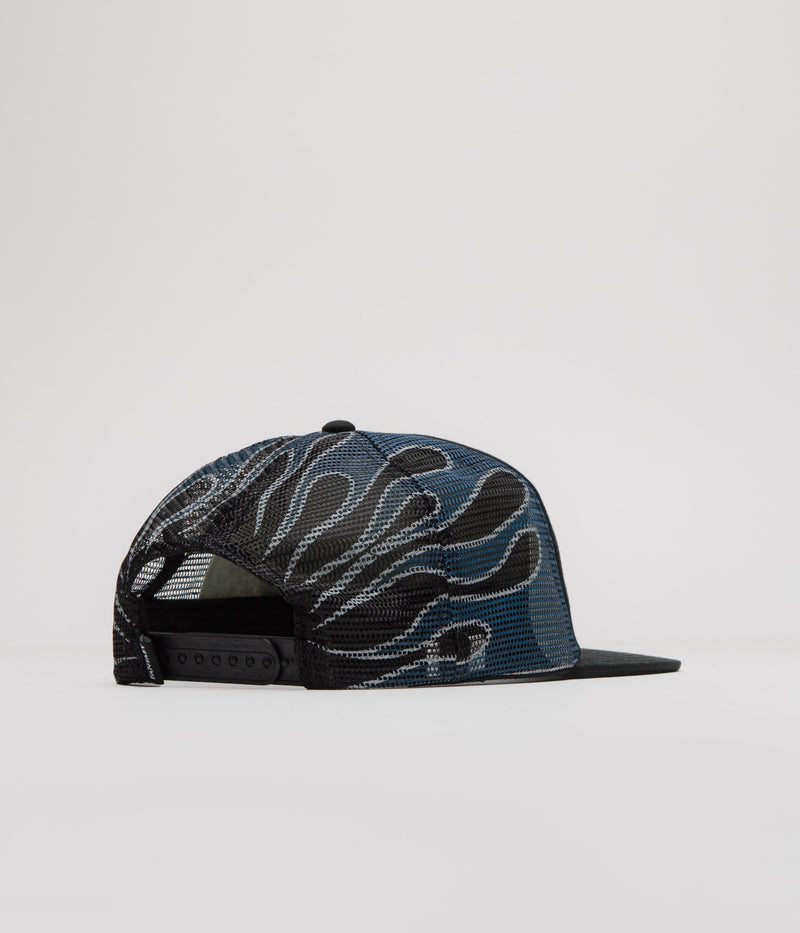 Sci-Fi Fantasy Biker Logo Cap in Black
