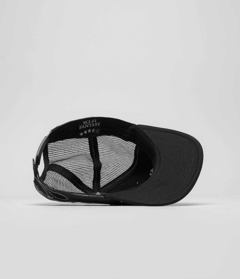 Sci-Fi Fantasy Biker Logo Cap in Black