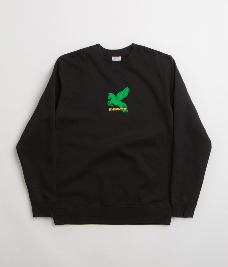 Sci-Fi Fantasy Pegasus Crewneck Sweatshirt in Black
