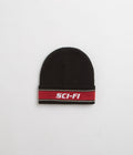 Sci-Fi Fantasy Striped Logo Beanie in Black