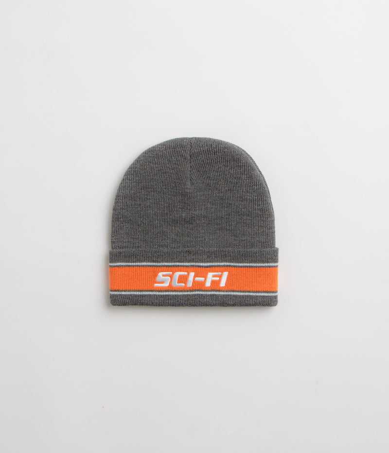 Sci-Fi Fantasy Striped Logo Beanie in Heather