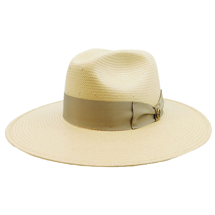Senna Handwoven Shantung Flat Brim Hat - Biltmore USA Safari Hat Biltmore Hats BS344SENA34SM Natural Small  (55 cm)