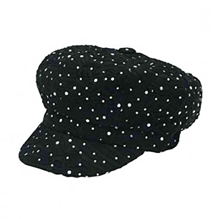 Sequin Speckled Newsboy Cap - Boardwalk Style Cap Boardwalk Style Hats DA5765BK Black OS