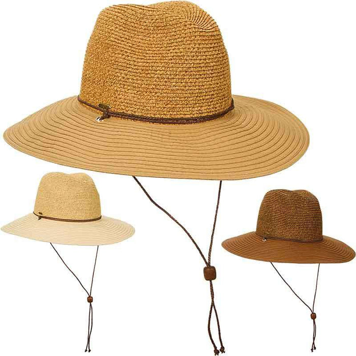 Sewn Ribbon Brim Safari Hat with Chin Cord - Scala Hats Safari Hat Scala Hats