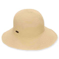 Sewn Ribbon Packable Shapeable Sun Hat - Sun 'N' Sand Hats Wide Brim Hat Sun N Sand Hats HH1439B Natural Medium (57 cm)