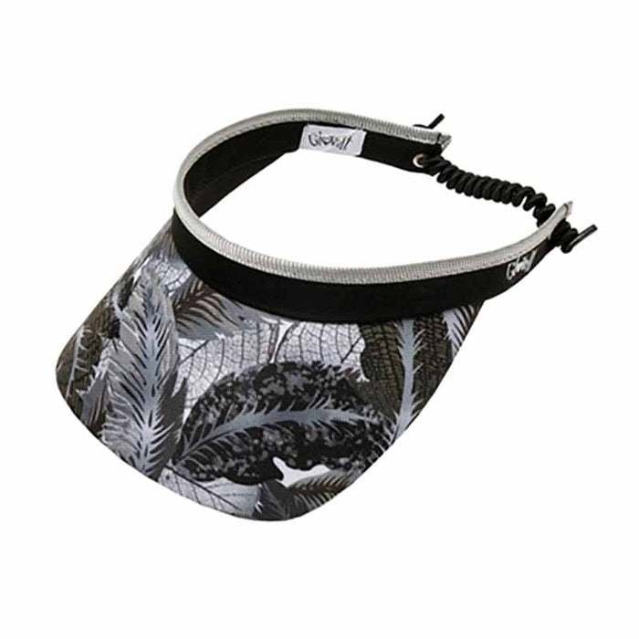 Shaded Leaf Golf Sun Visor with Coil Lace by GloveIt Visor Cap GloveIt V268 Black/Grey