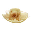 Sheer Braid Dress Hat with Mesh Rose Accent Dress Hat Something Special LA HTB2078GD Gold