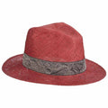 Signoria Bao Straw Fedora Hat - Brooklyn Hat Co Fedora Hat Brooklyn Hat BKN1570-RED Dark Red M (57 cm)