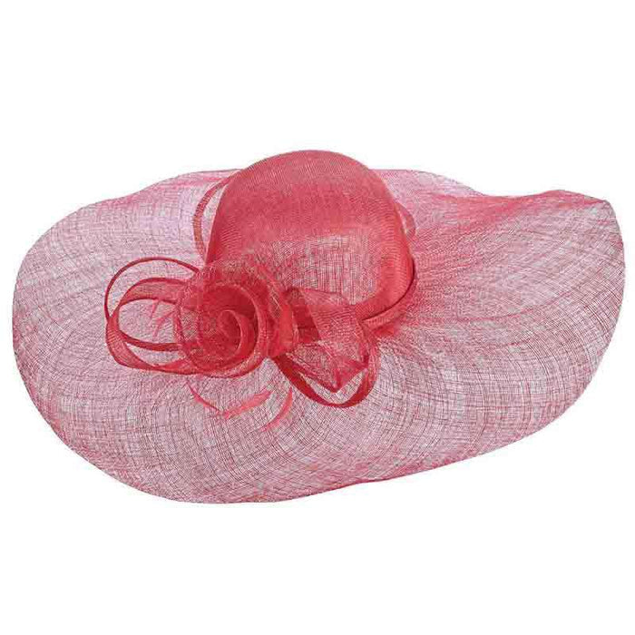 Sinamay Capeline Hat with Metallic Accent - Scala Hats Dress Hat Scala Hats ld50fc Fuchsia
