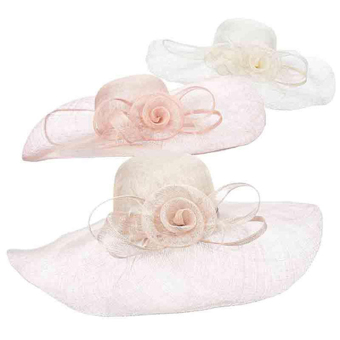 Sinamay Capeline Hat with Metallic Accent - Scala Hats Dress Hat Scala Hats
