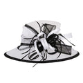 Sinamay Derby Hat with Contrast Trim Dress Hat Something Special LA HTS2070WH White