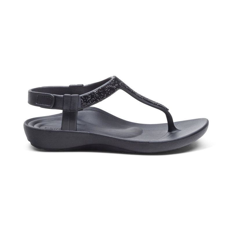 Skyler Thong Sandal #color_black embellished