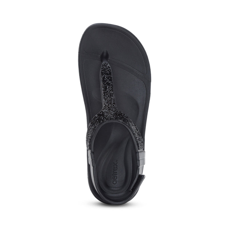 Skyler Thong Sandal #color_black embellished