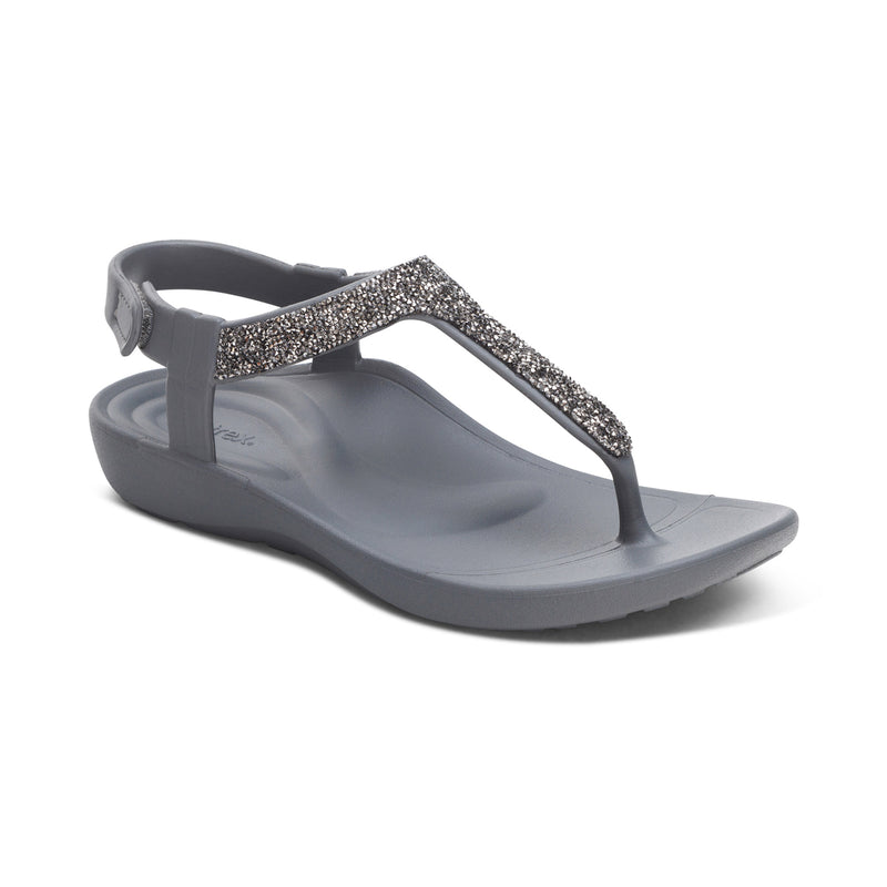 Skyler Thong Sandal #color_pewter embellished