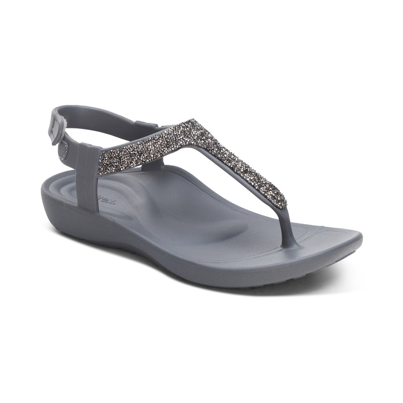 Skyler Thong Sandal #color_pewter embellished