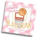 Slam Dunk Basketball Valentine Card - Pink - PRINTABLE