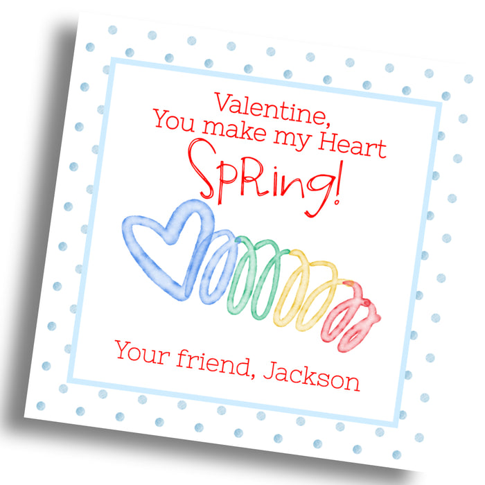 Slinky Spring Valentine Card - Primary Color